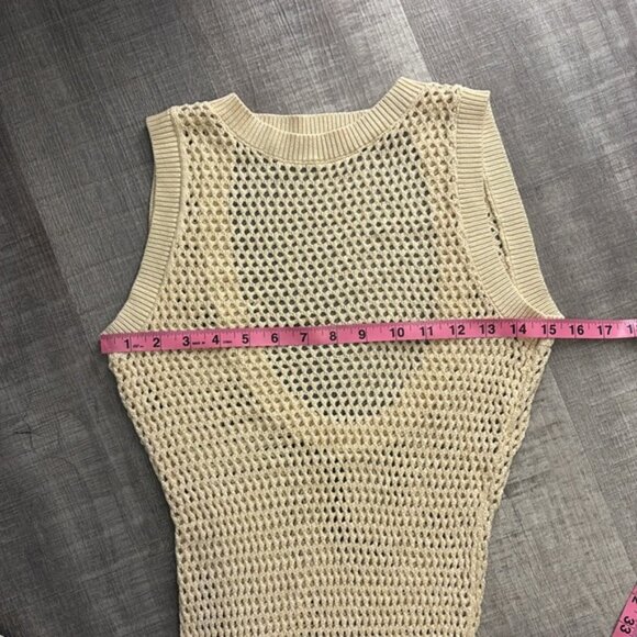 Beige open knit maxi coverup dress - Picture 9 of 9